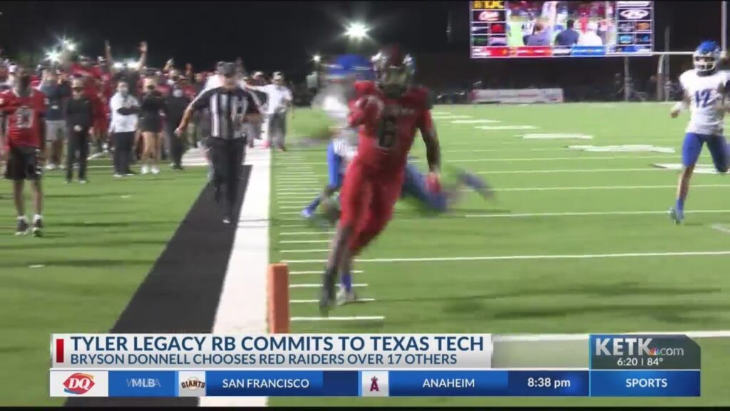 tyler legacy rb bryson donnell gives verbal pledge to texas tech