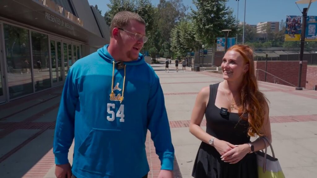 ucla footballs center josh carlin gives a campus tour