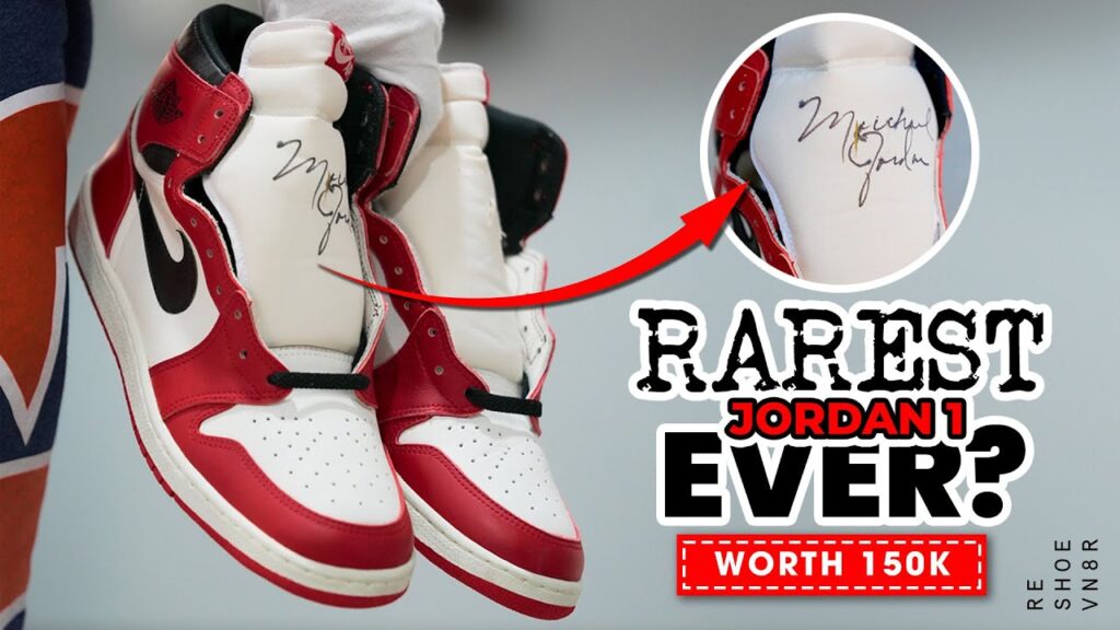 unboxing sample 1985 air jordan chicago 1s signed by jordan