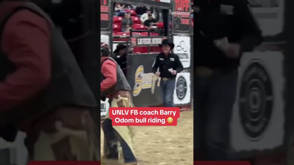 unlv coach barry odom rode a bull to raise money for the rebels football program f09f98ae via sport8 x