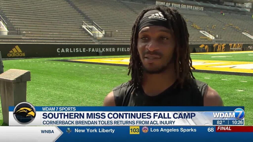 usm cornerback brendan toles back from injury ready for fall