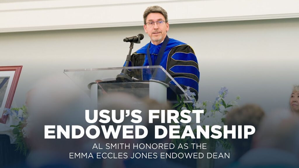 usus first endowed deanship al smith honored as the emma eccles jones endowed dean