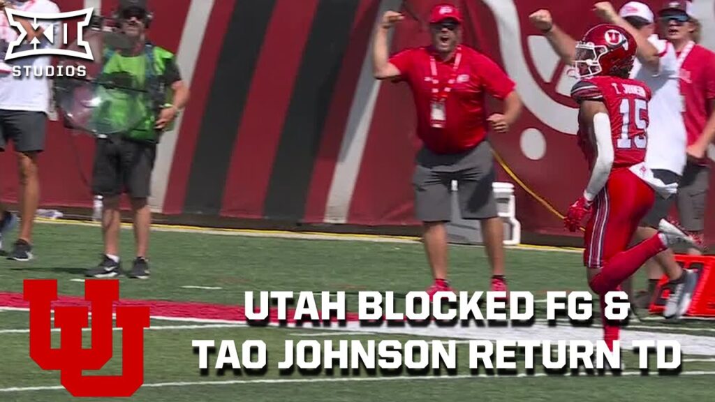 utah defense blocked fg tao johnson returns it for a td