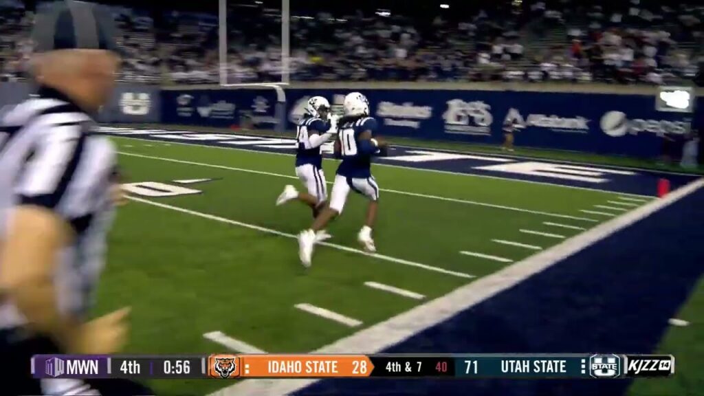 utah state 75 yard interception return touchdown against idaho state by jaiden francois