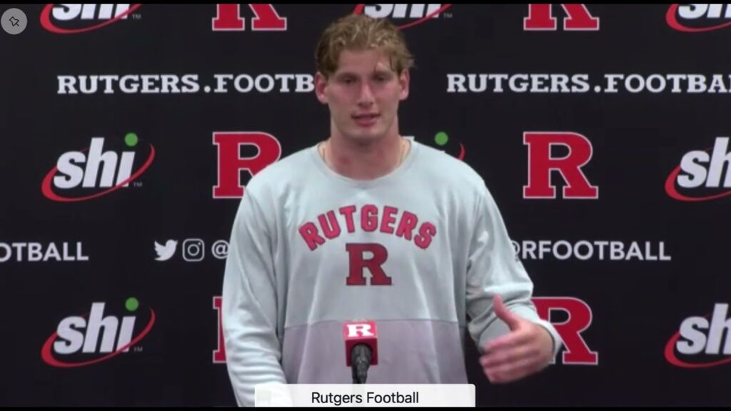 victor konopka talks postgame spring ball 2021 rutgers scarlet knights football