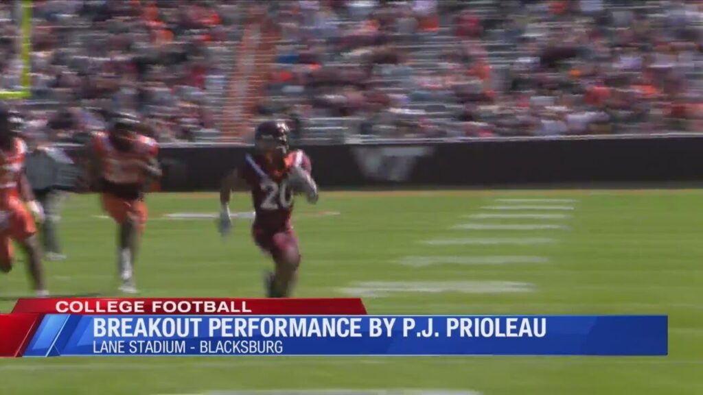 virginia techs p j prioleau had a breakout performance in the spring game