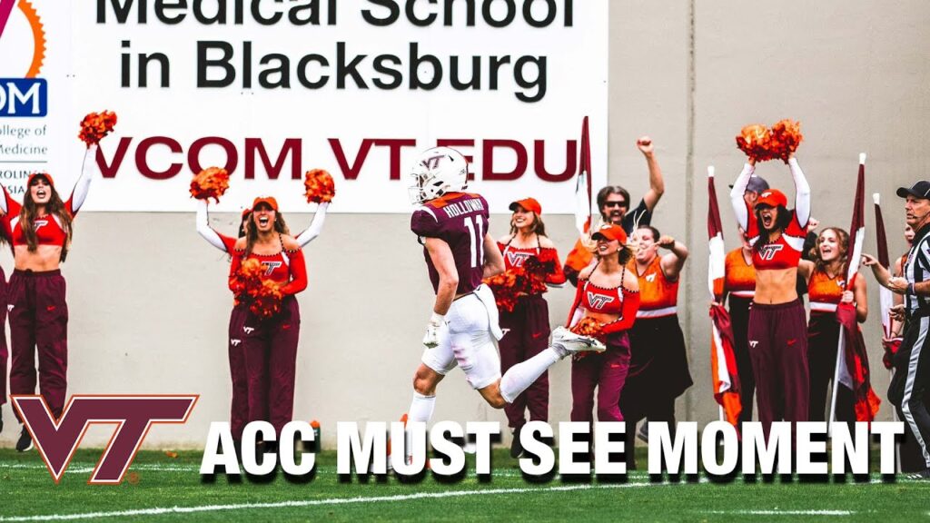 virginia techs tucker holloways electric punt return acc must see moment