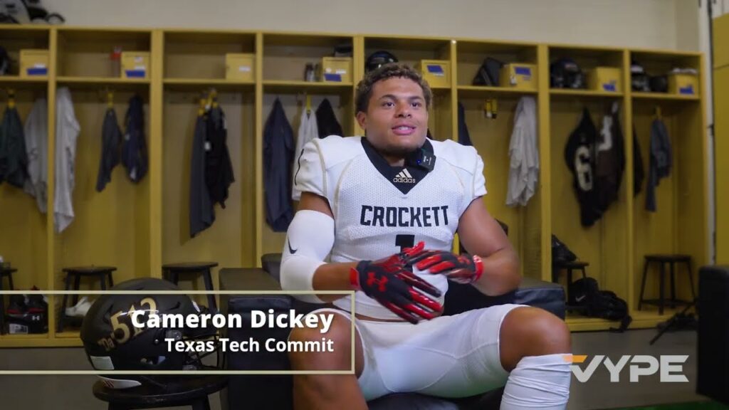 vype campus corner texas tech commit and crockett football player cameron dickey