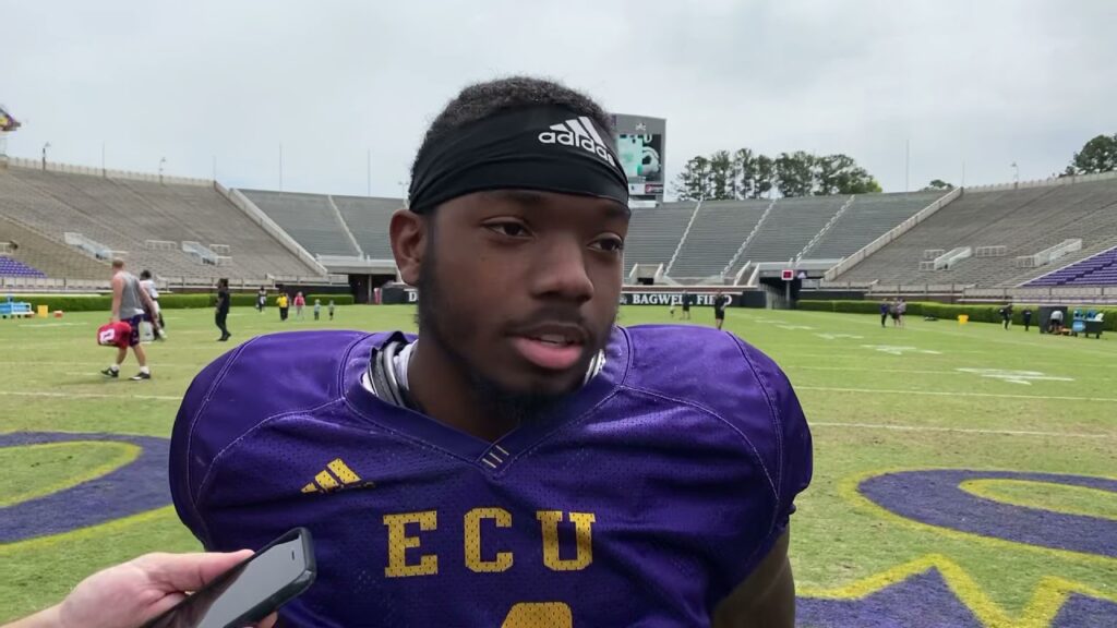 watch ecu football corner malik fleming after todays spring practice in dowdy ficklen stadium