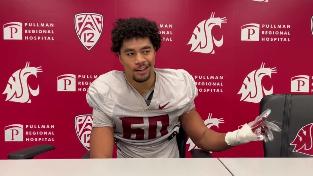 wsu football lawrence falatea after practice 10 31 22