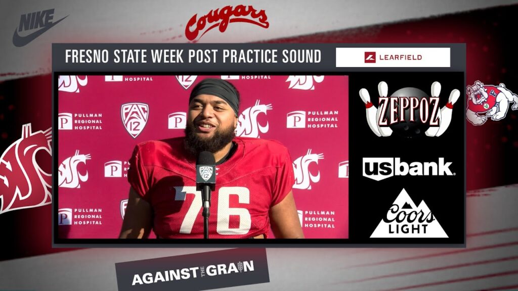 wsu football the line of scrimmage we set it ol esa pole fresno state week presser 10 8 24