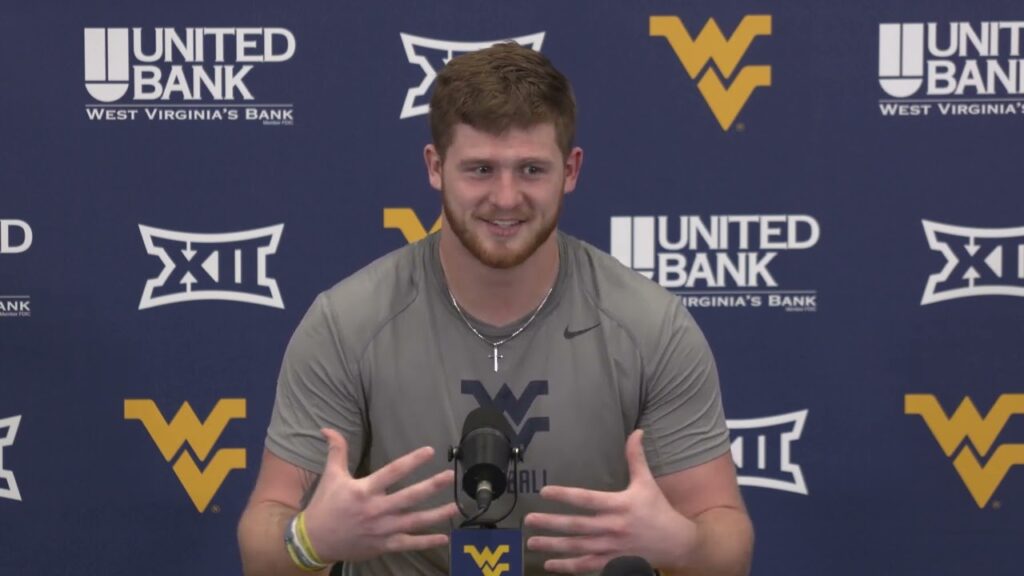 wvu te treylan davis on improvement as player becoming veteran leader 4 12 24 spring ball