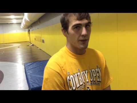 wyoming wrestler cole mendenhall discusses his win in nebraska dual