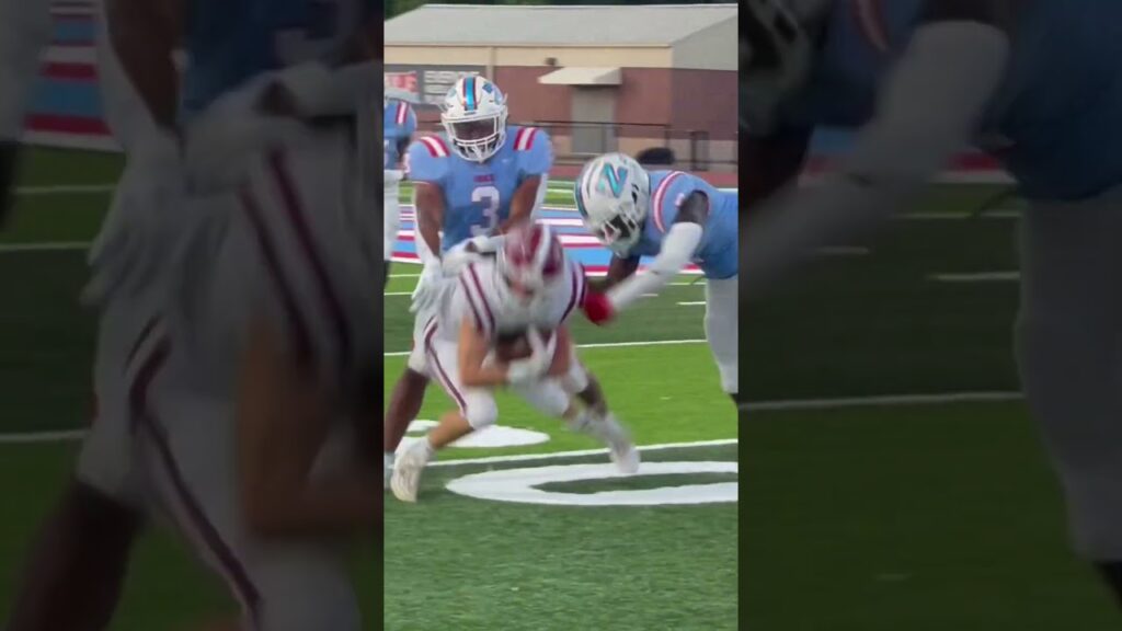 zachary lb ull commit ethan veal flies around the football during scrimmage against ed white