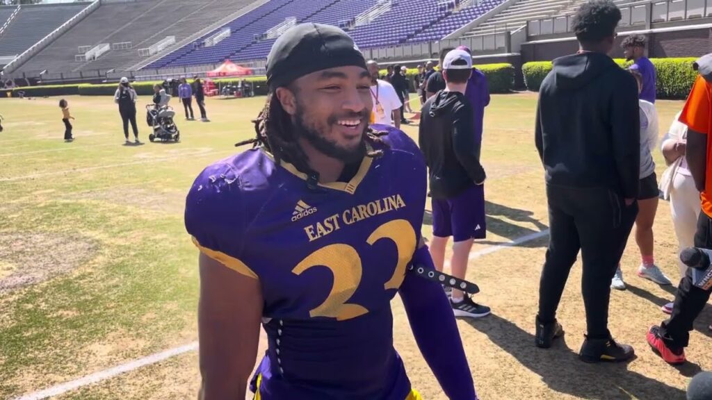 zakye barker after ecu footballs first scrimmage