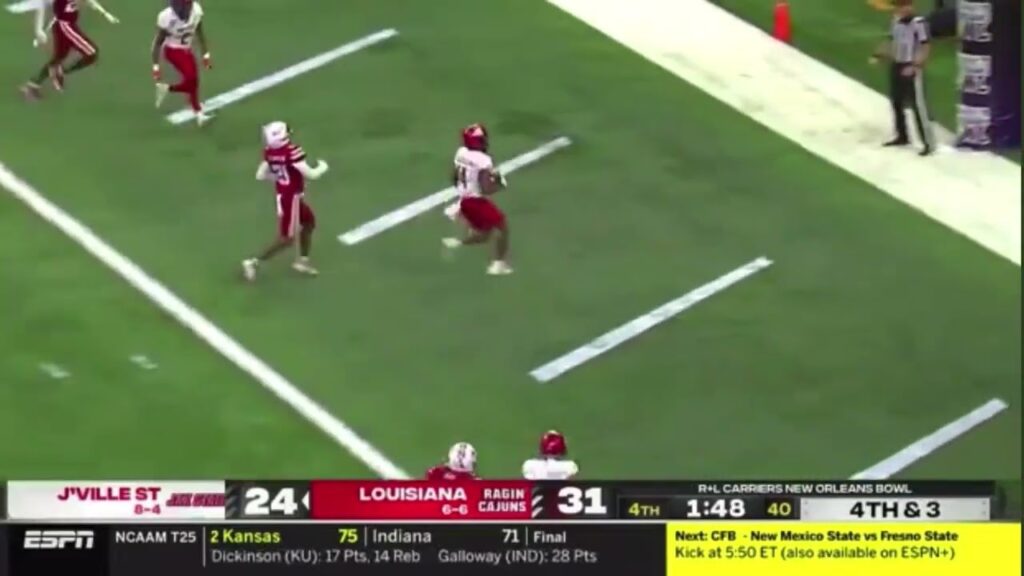 zion webb 18 yard touchdown pass to perry carter jacksonville st vs louisiana 2023 new orleans