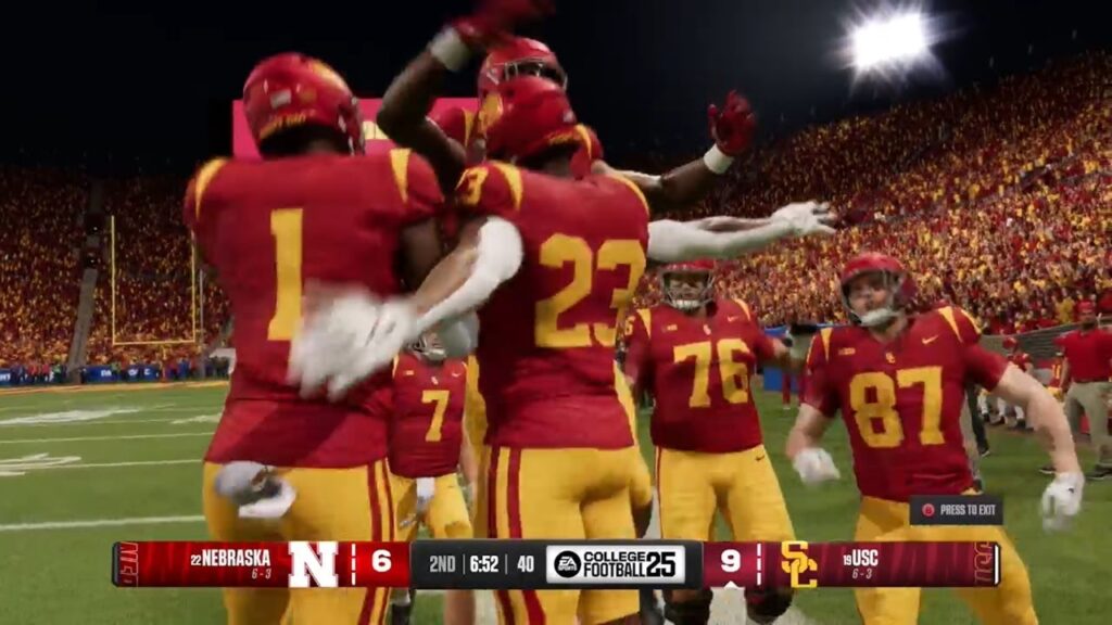 22 nebraska cornhuskers 6 3 vs 19 usc trojans 6 3 november 16 2024