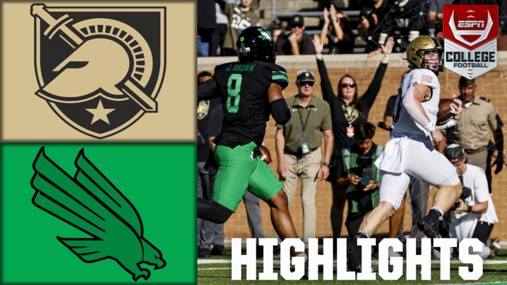 army black knights vs north texas mean green full game highlights espn college football