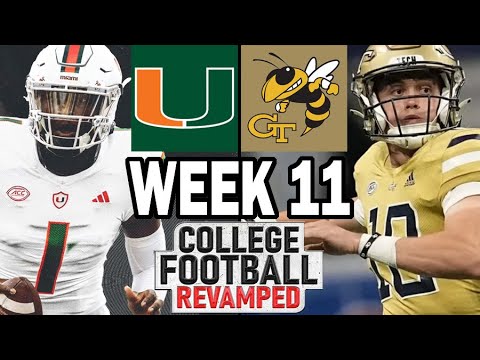 miami at georgia tech week 11 simulation 2024 rosters for ncaa 14