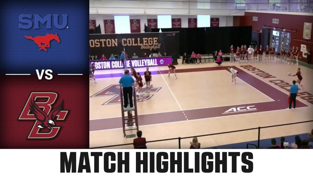 smu vs boston college match highlights 2024 acc volleyball