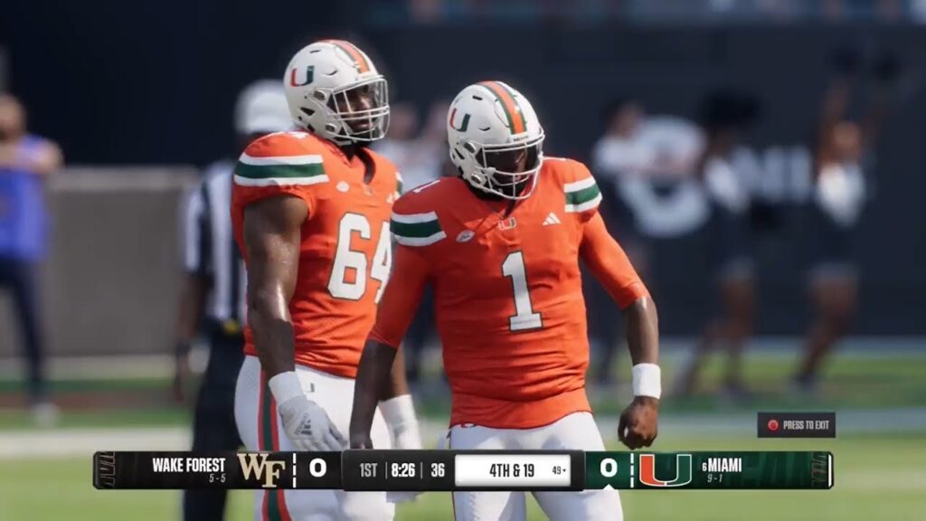 wake forest demon deacons 5 5 vs 6 miami hurricanes 9 1 november 23 2024