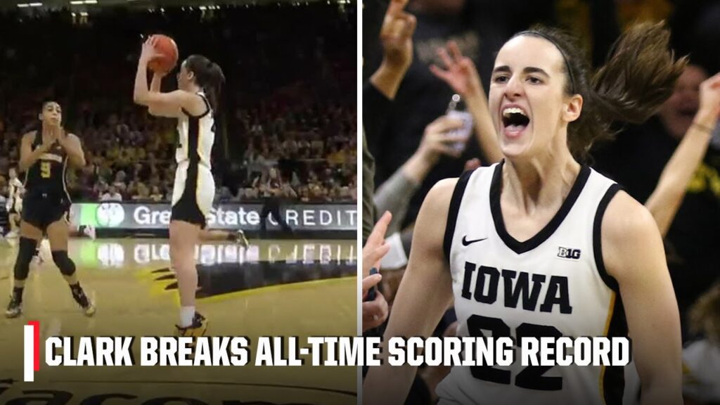 caitlin clark breaks ncaaw all time scoring record f09f98b1 espn college basketball