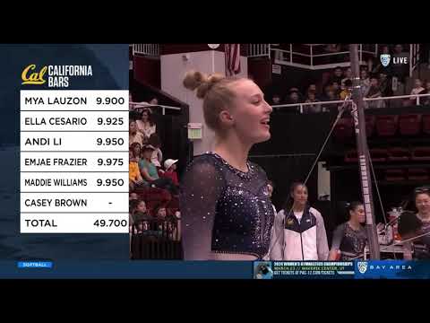 casey brown career high 9 875 bars cal vs stanford 3 10 24