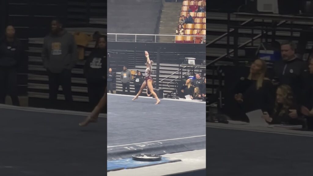 elle mueller the freshman gets her taste of the floor in college gymnastics oklahoma gymnast