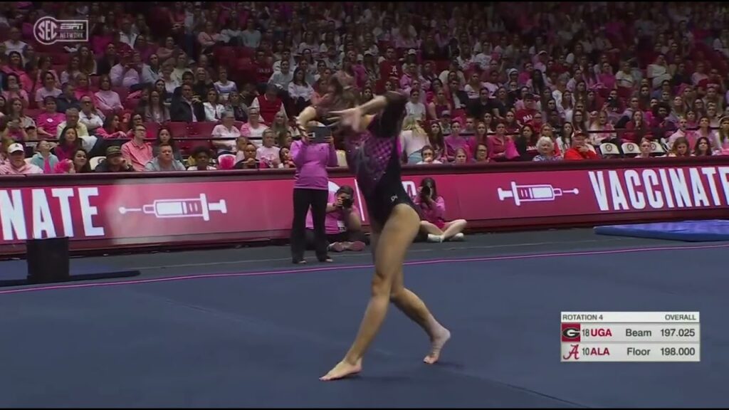 gabby gladieux near perfect 9 975 floor alabama vs georgia 2 23 24