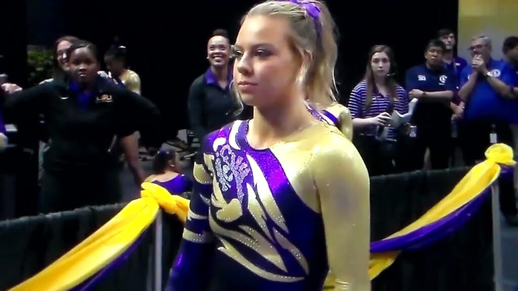 lsu gymnast chase brock on vault in lsu gymnastics 101 meet