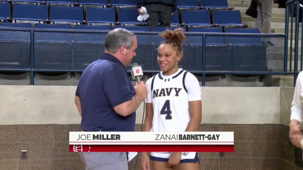 navy womens basketball postgame interview zanai barnett gay tim taylor vs lehigh 1