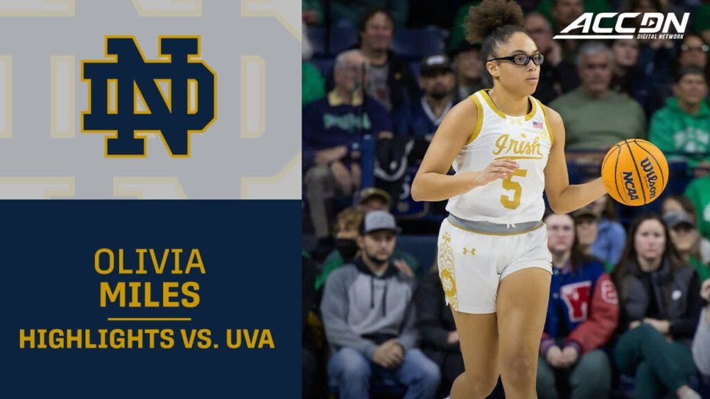 notre dames olivia miles delivers a record breaking triple double in win over uva