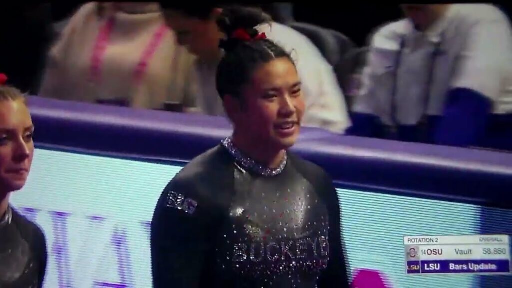 ohio state gymnast kaylyn mintz on vault vs lsu