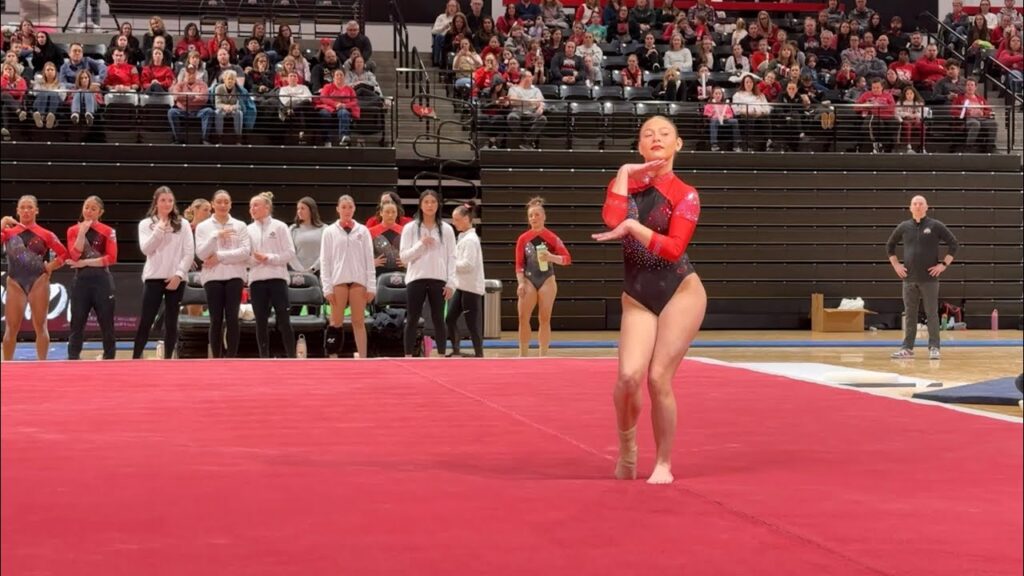 ohio state gymnastics 2025 rylee guevara floor from 1 18 25 9 9